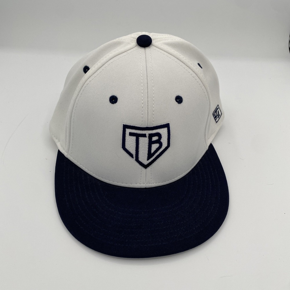 Tampa Bay Rays Baseball Hat Gametek Large The Game MLB White Navy